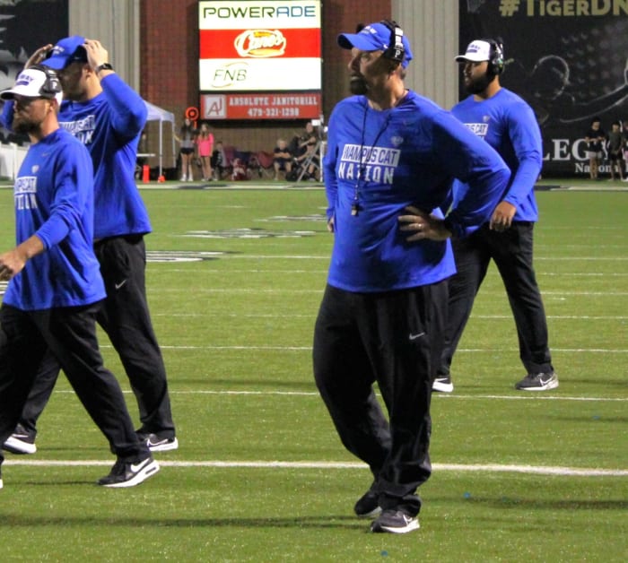 The Buck James Era at Conway started successfully with a big win at Bentonville. (Photo by Steve Andrews)